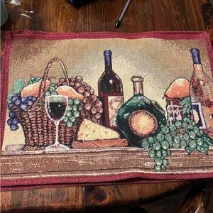 Wine and Cheese Tapestry placemats
